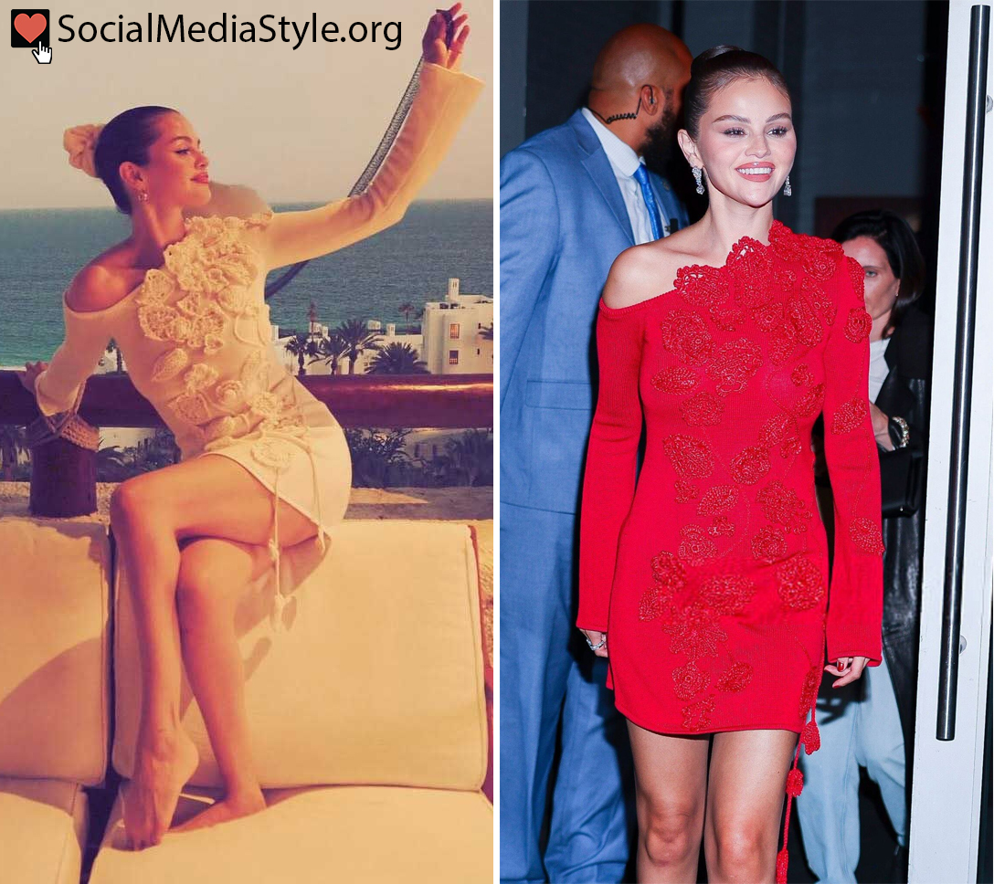 selena gomez crochet dress Find out where you can buy Gomez's flower embellished dresses here: https://www.socialmediastyle.org/post/selena-gomez-s-red-crochet -flower-embellished-dress #SelenaGomez #reddress #minidress #crochet # crochetdress #CultGaia Calvin Klein Men's Slim-Fit Size:Child 6 Maneater Dress La renta crochet