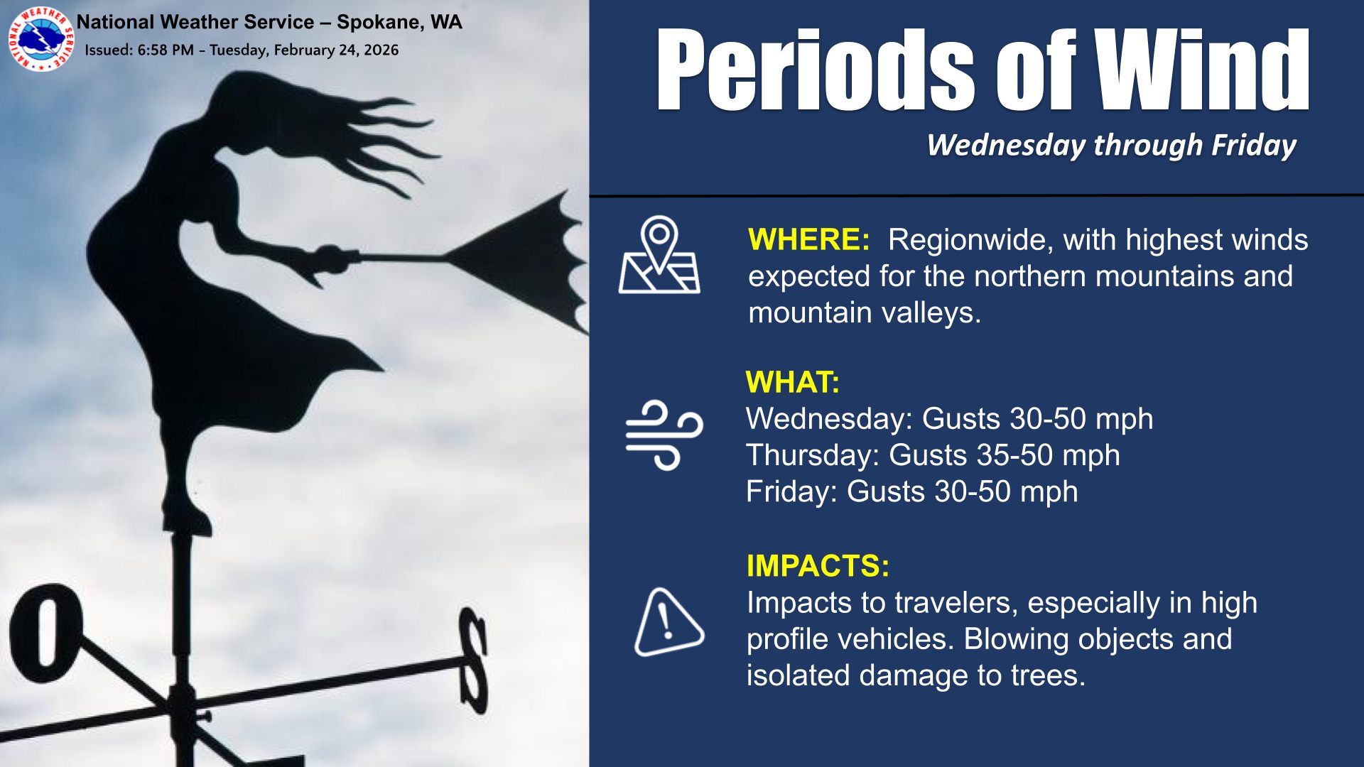 Heads up,... - US National Weather Service Spokane Washington | Facebook