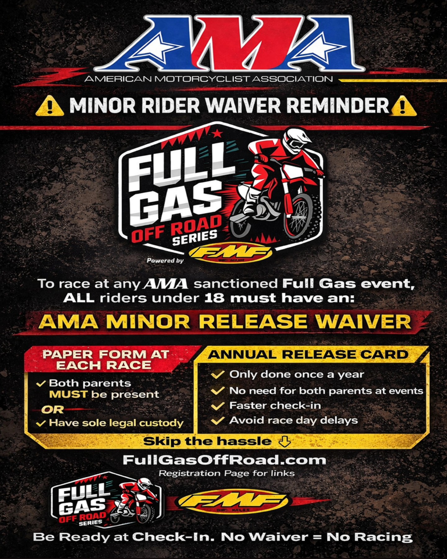 IMPORTANT INFORMATION **MINOR... - Full Gas Off Road Series | Facebook