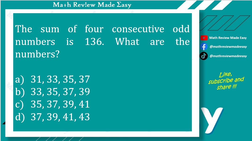 MATH - Problem No. 21 subscribe to my youtube channel https://www ...