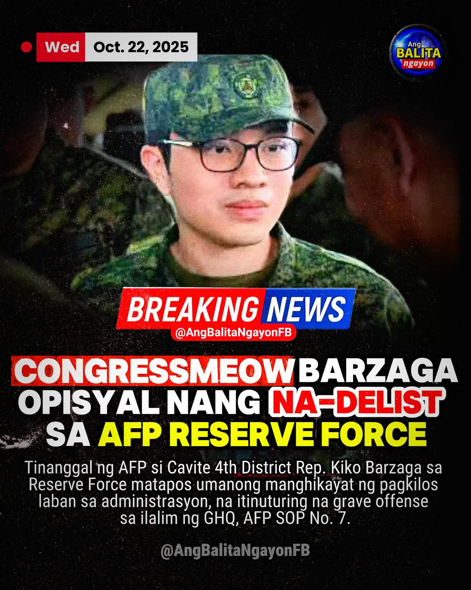 BREAKING: CONGRESSMEOW KIKO BARZAGA,... - Ang Balita Ngayon | Facebook