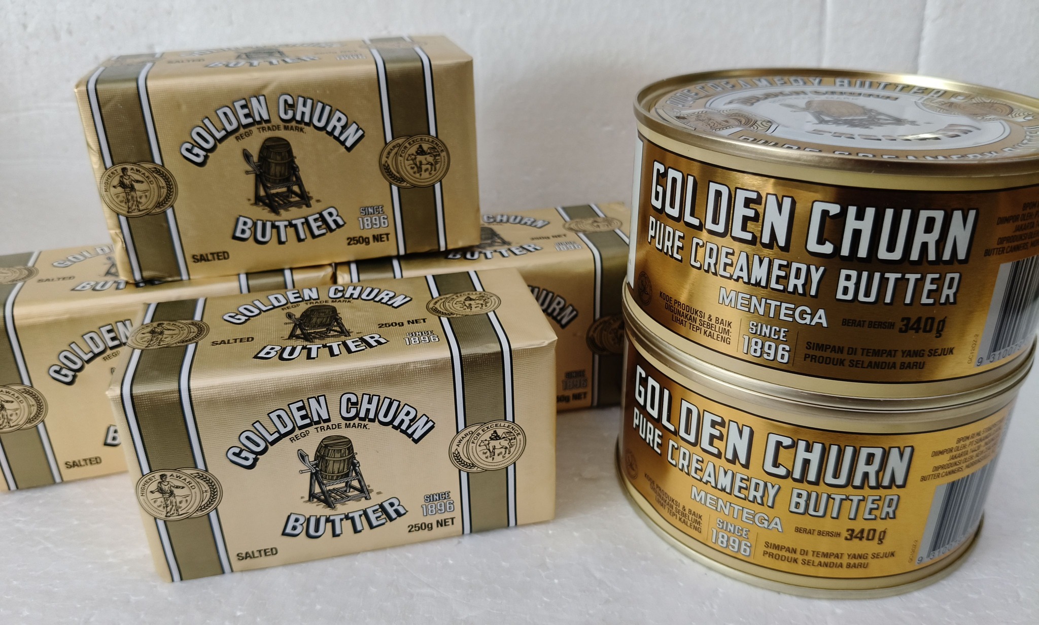 Golden churn butter