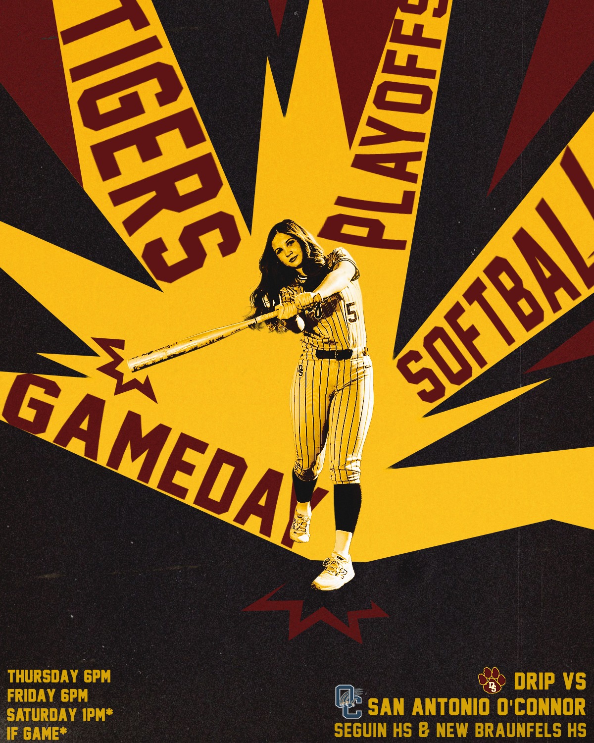🥎𝗚𝗔𝗠𝗘𝗗𝗔𝗬 Dripping Springs Tiger Softball opens up its area