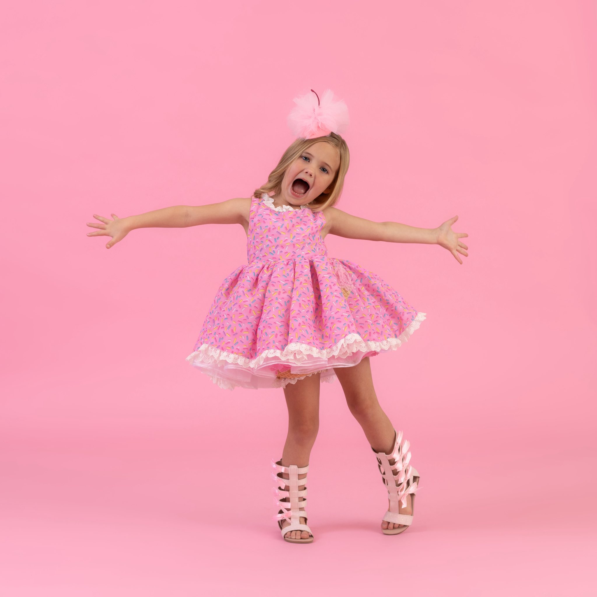 This dress is a full-on sweet treat—from the playful sprinkles to 
