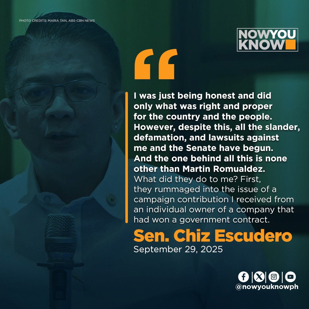 Now You Know - Sen. Francis “Chiz” Escudero on Monday... | Facebook