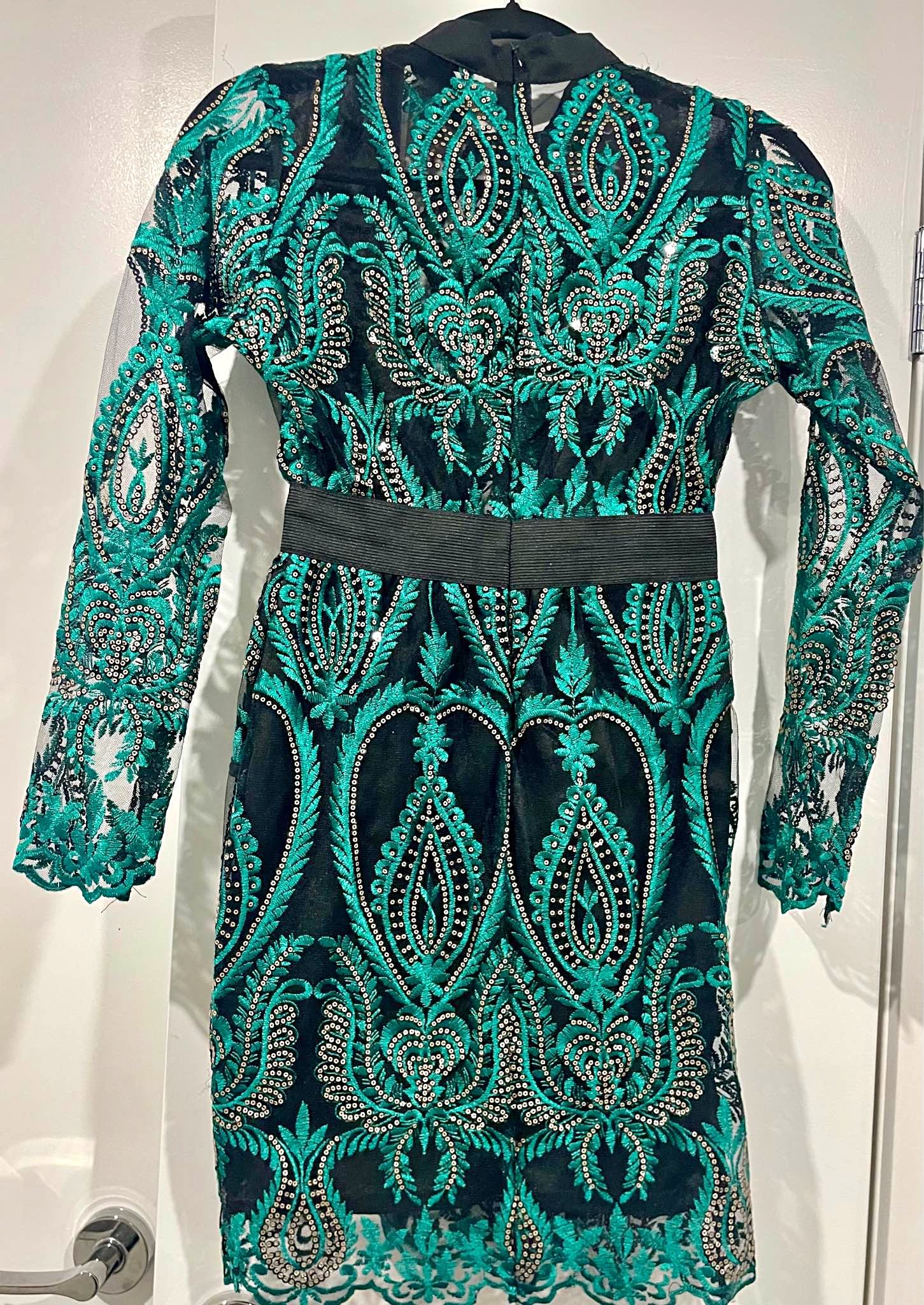 strapless homecoming dresses Feathered Short Dress with Sequins Iridescent Black / 0 The chic lace Pay With:300 Qs (Silkroll Fee: $7.50) SKU-Kino Emerald Green Tulle Prom