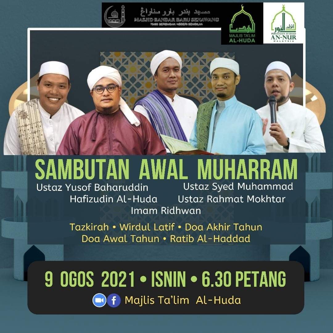 Masjid Taman Senawang Jaya Majlis Sambutan Awal Muharram Sambutan Awal Muharram Bersiaran Di Zoom Talk Tarikh 9 Ogos 2021 Isnin Masa 6 30 Petang Tazkirah Ustaz Yusof