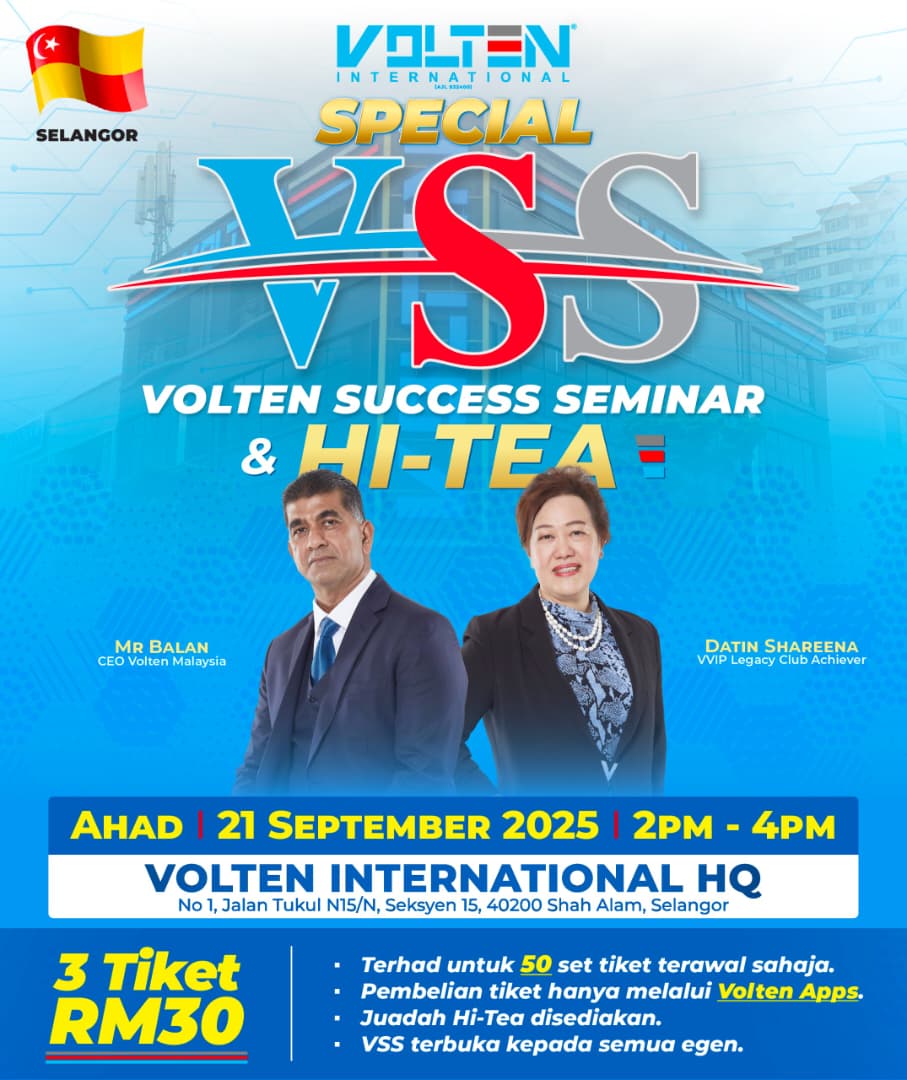 Volten - ⭐ SPECIAL VSS & HI-TEA VOLTEN HQ SHAH ALAM⭐️ 💥 SPEAKER : 1️⃣ 🎤 ...