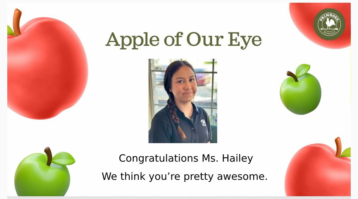 Primrose - 🍎 Apple of Our Eye – Ms. Hailey! 🍎 We are so excited to ...