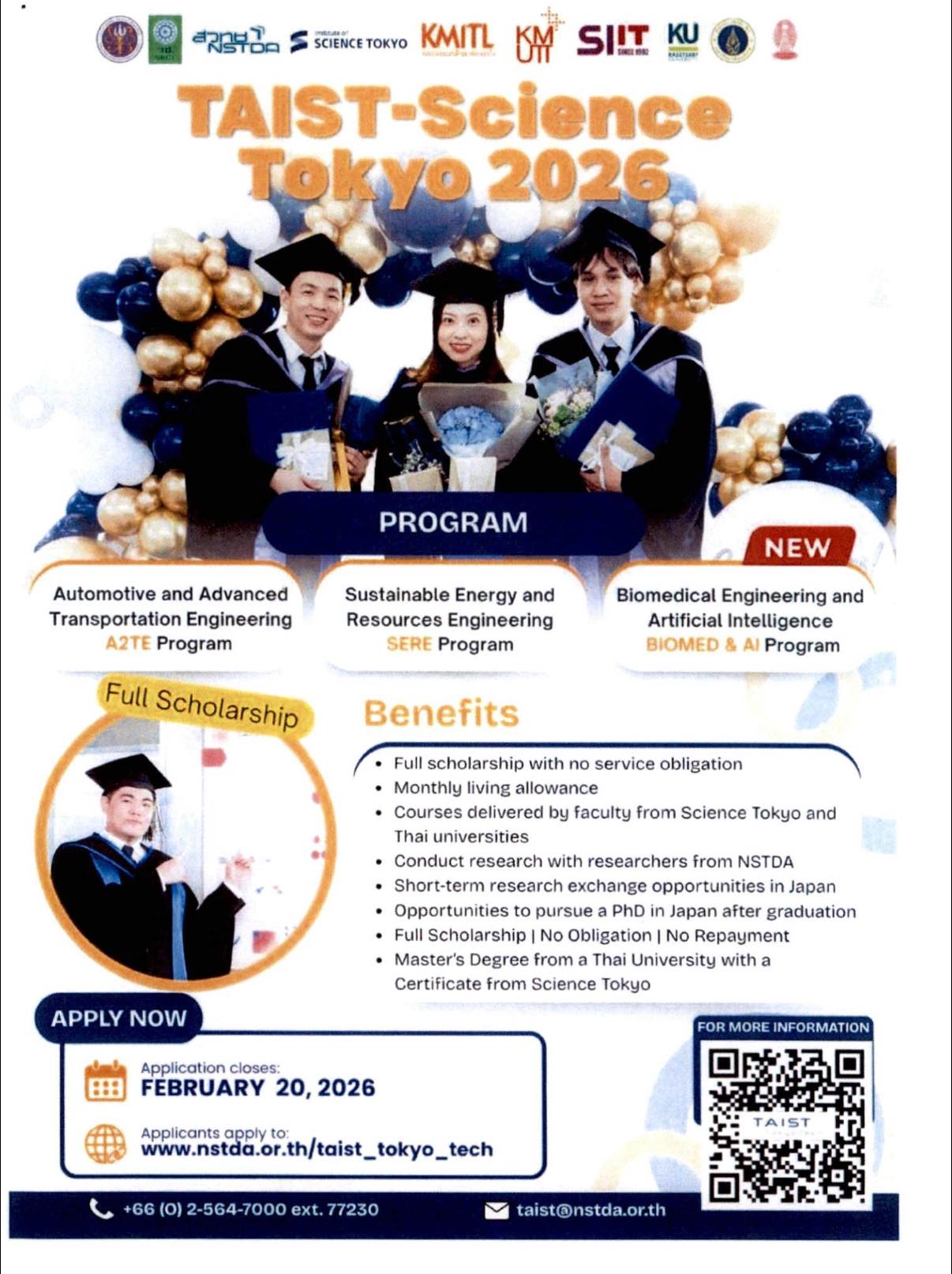 SIIT - 🎓 Apply Now: TAIST–Science Tokyo 2026 Scholarship Open to fresh ...