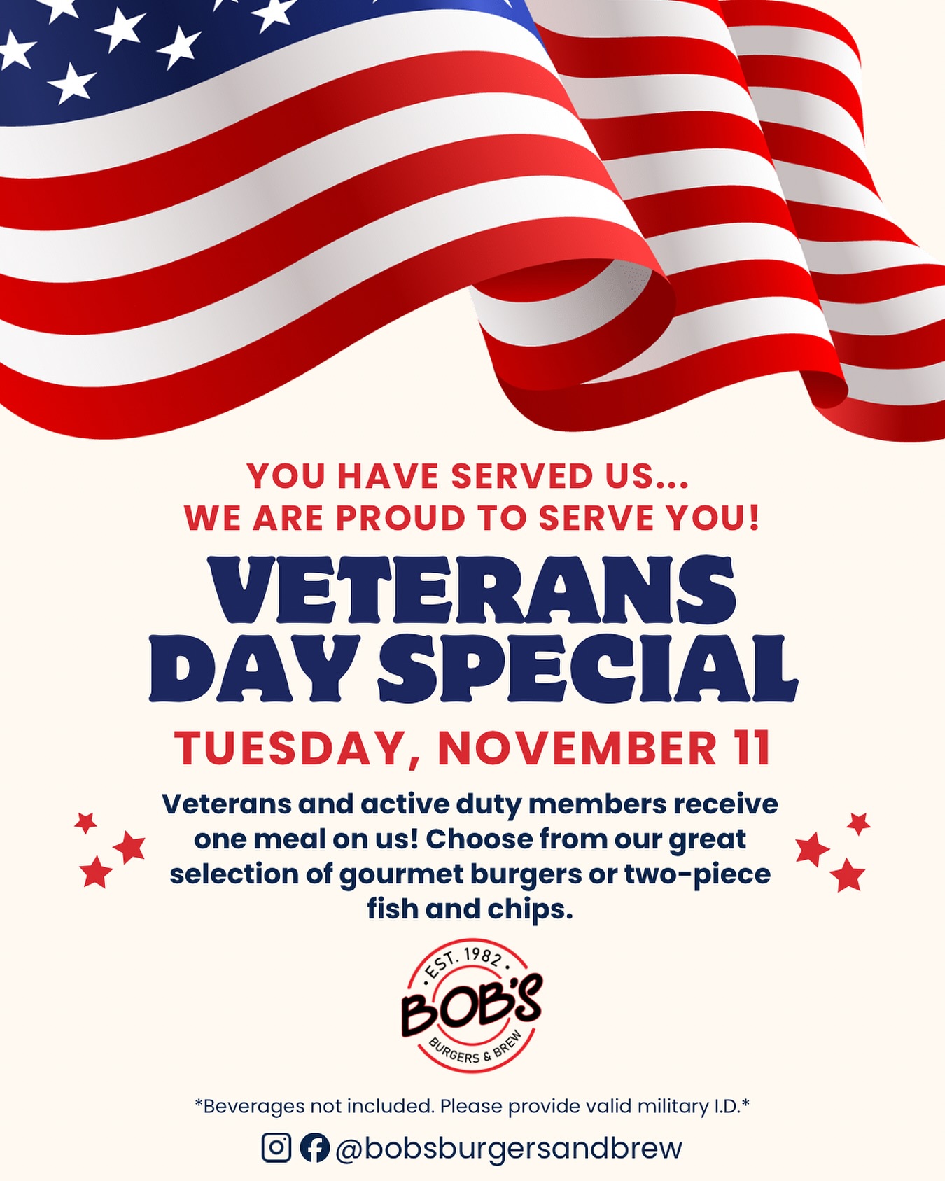 Bob's - Veterans Day is this Tuesday, which means it’s almost time for ...