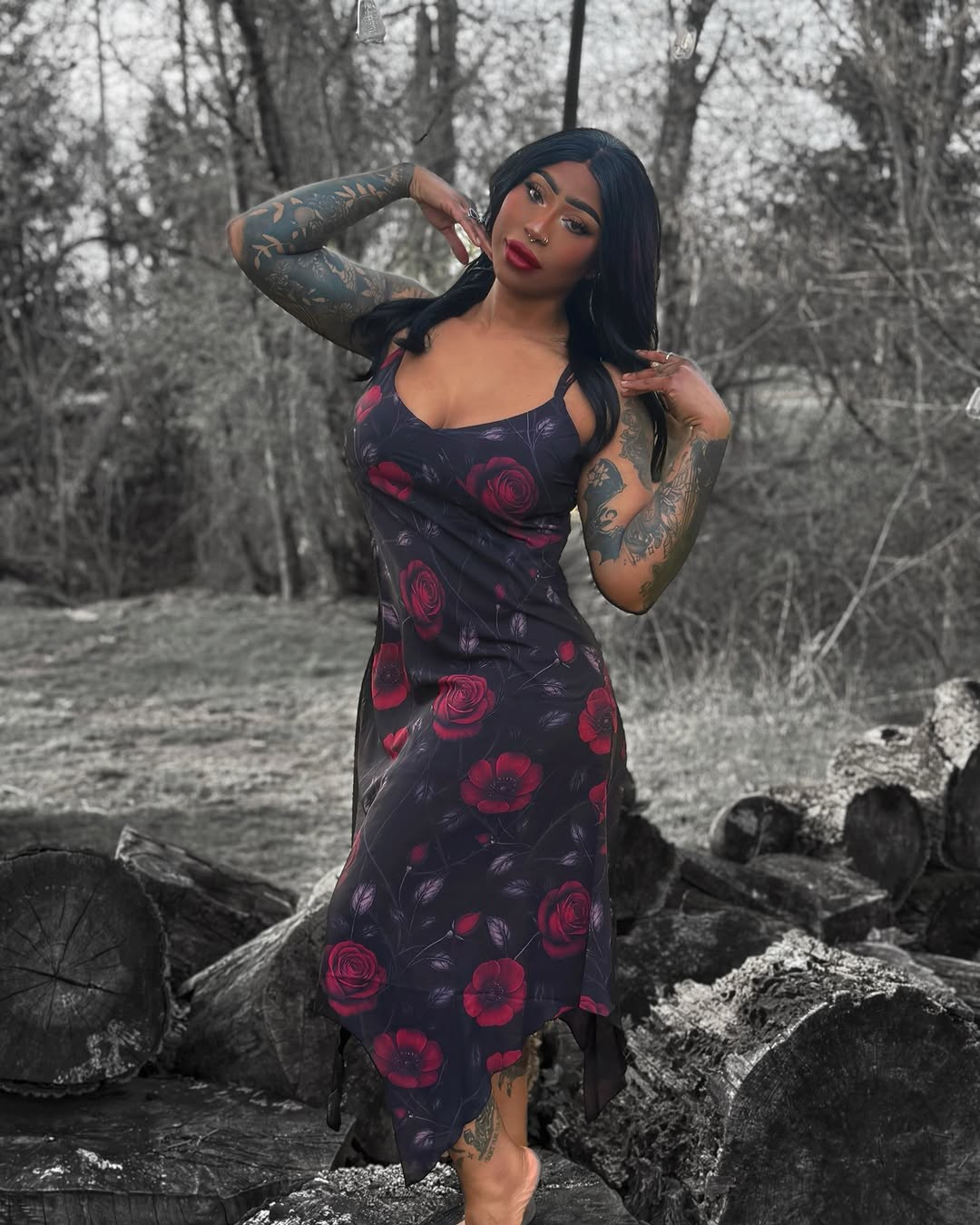 killstar forest knit dress For the Dark Hearts 🖤 Our newest collection sees the return of familiar silhouettes, reworked with sharper intent. Shop now: https://bit.ly/4chMrpP 📸: @miss.amberlouise @bevellystrange @marloween_ @mrschloealmond long sleeve rhinestone gown
