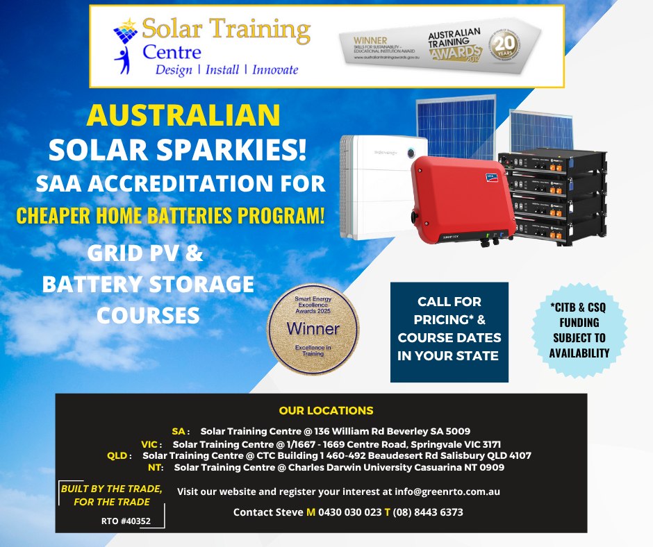Solar - Australian Solar Electricians and Engineers! 2026 SOLAR CLASSES ...