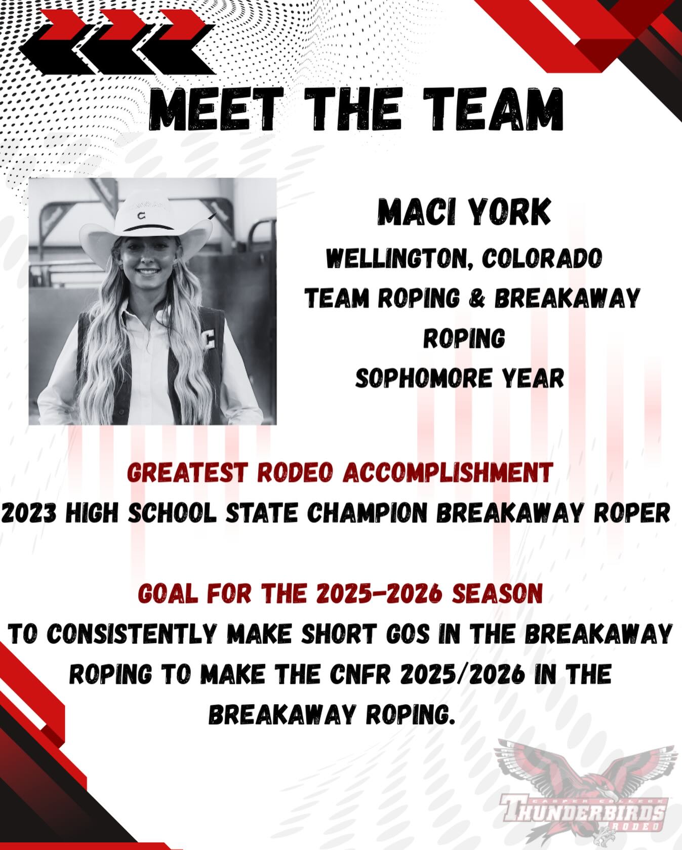 Meet Maci York! 🔥 🐴 Team Roping &... - Casper College Rodeo | Facebook
