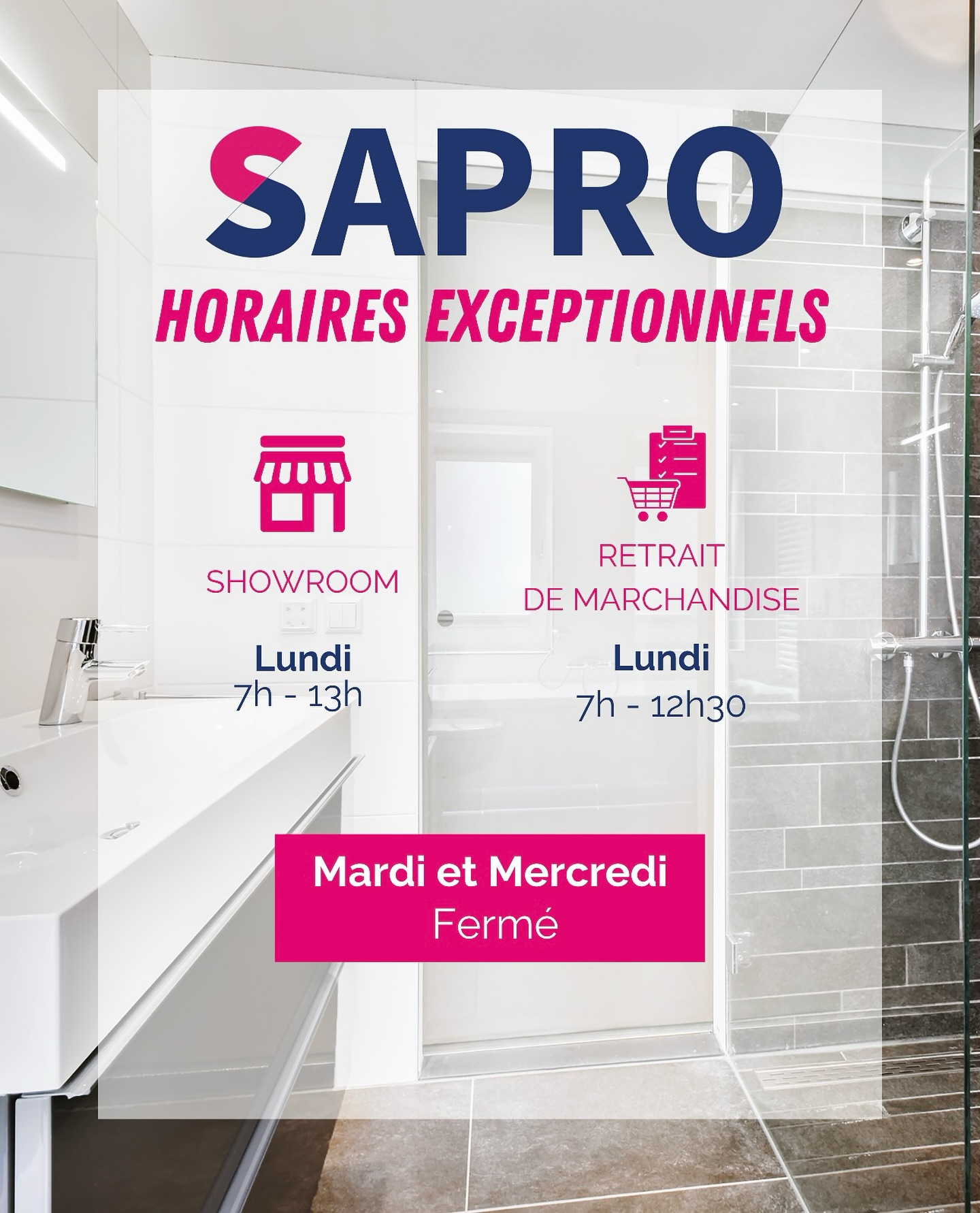 SAPRO - Retrouvez nos horaires exceptionnels pendant la période du ...