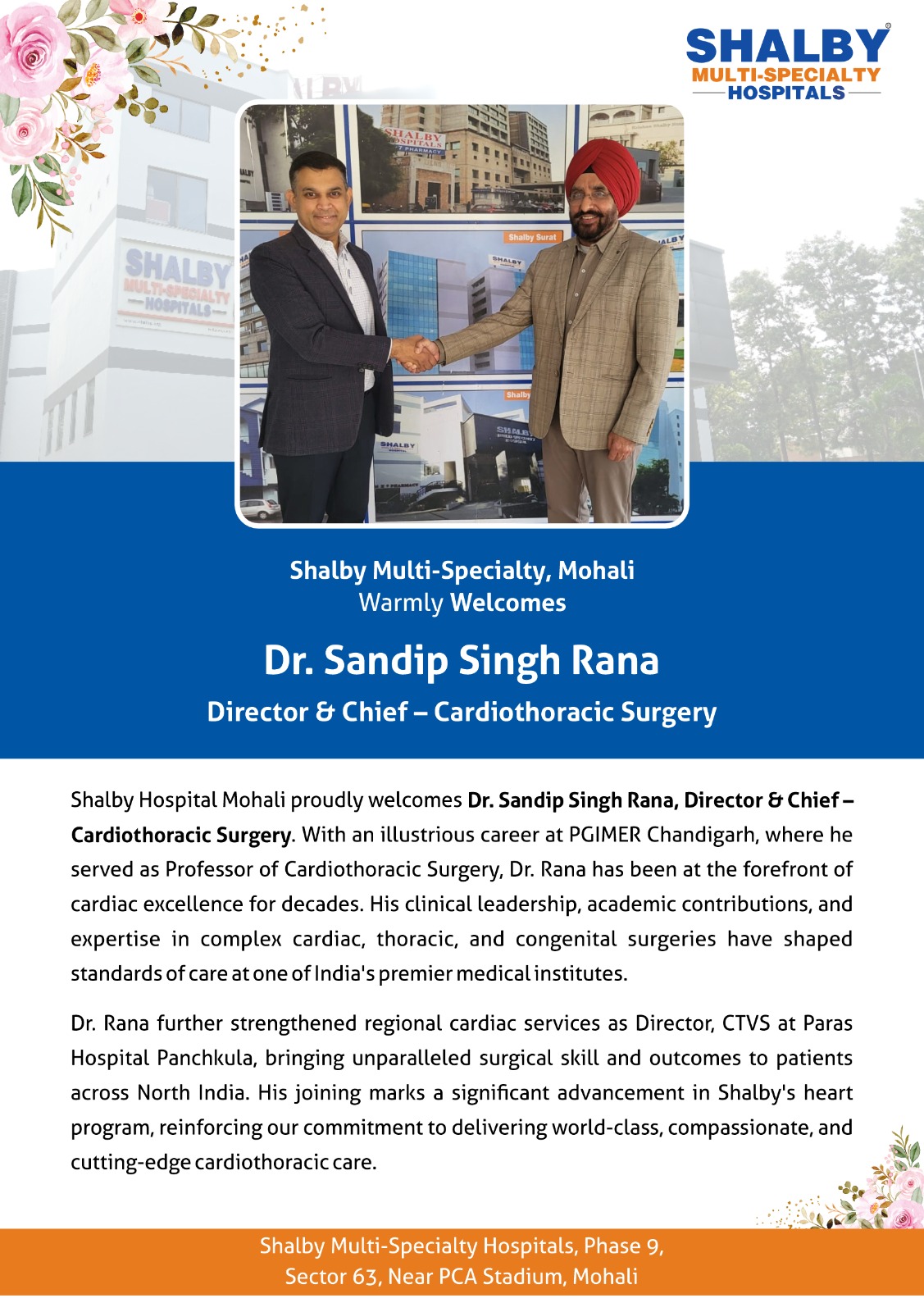 Shalby - Shalby Hospital Mohali proudly welcomes Dr. Sandip Singh Rana ...
