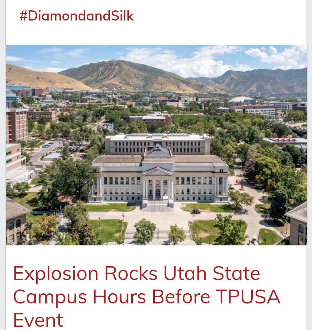Diamond - Explosion Rocks Utah State Campus Hours Before TPUSA Event. # ...