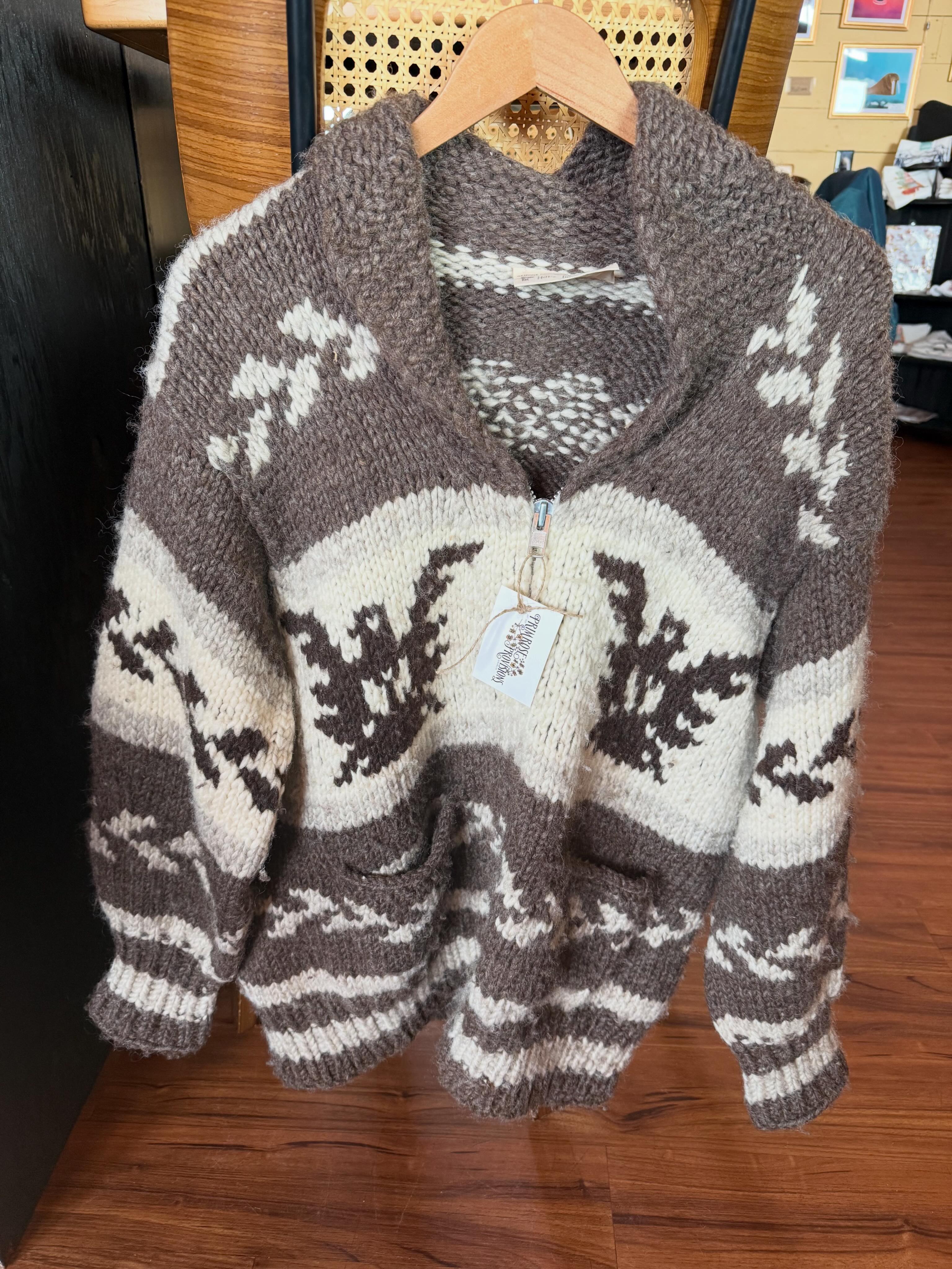Genuine Cowichan sweater made from 100% raw wool