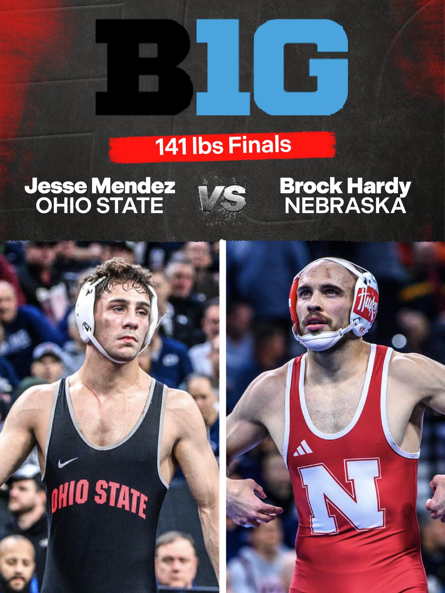1 Jesse Mendez vs #3 Brock Hardy is your 141lb B1G final! Coverage