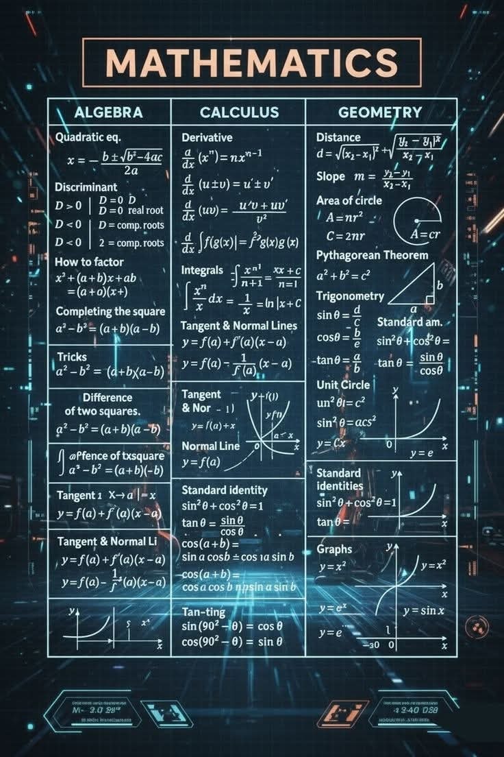 Important formula of Algebra,... - Physics & Chemistry | Facebook