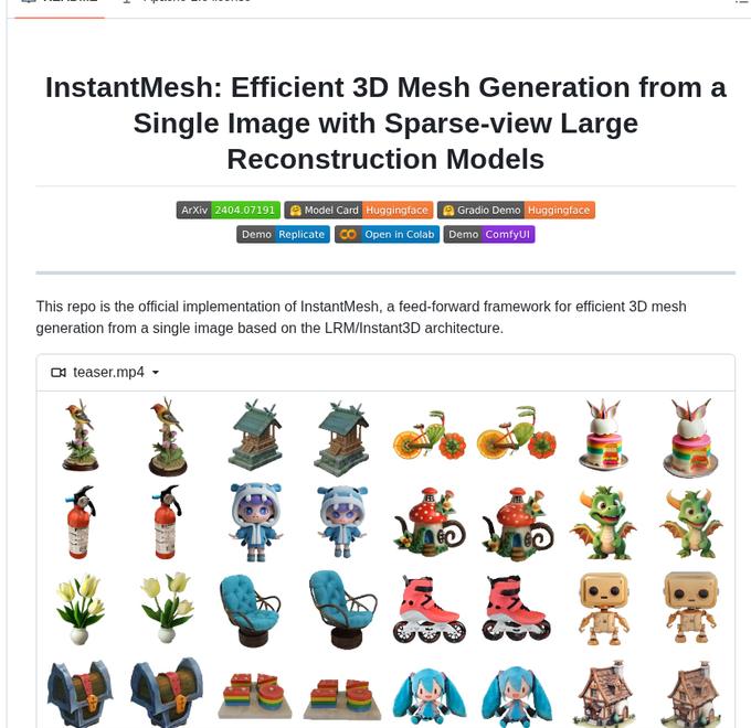 Md - Generates a 3D mesh from a single image. -/github.com/TencentARC ...