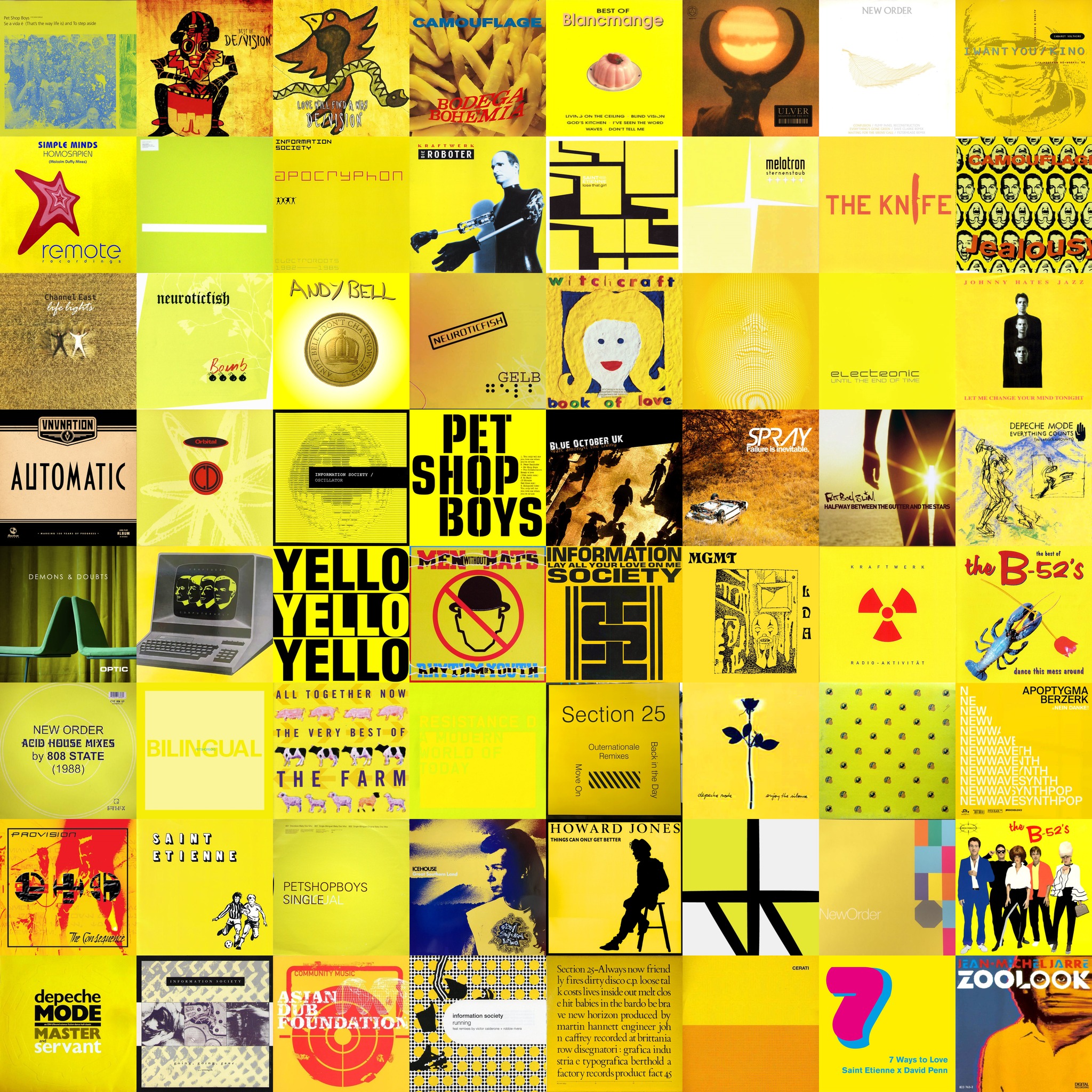 Yellow records: albums, singles, EPs, compilations from synthpop 