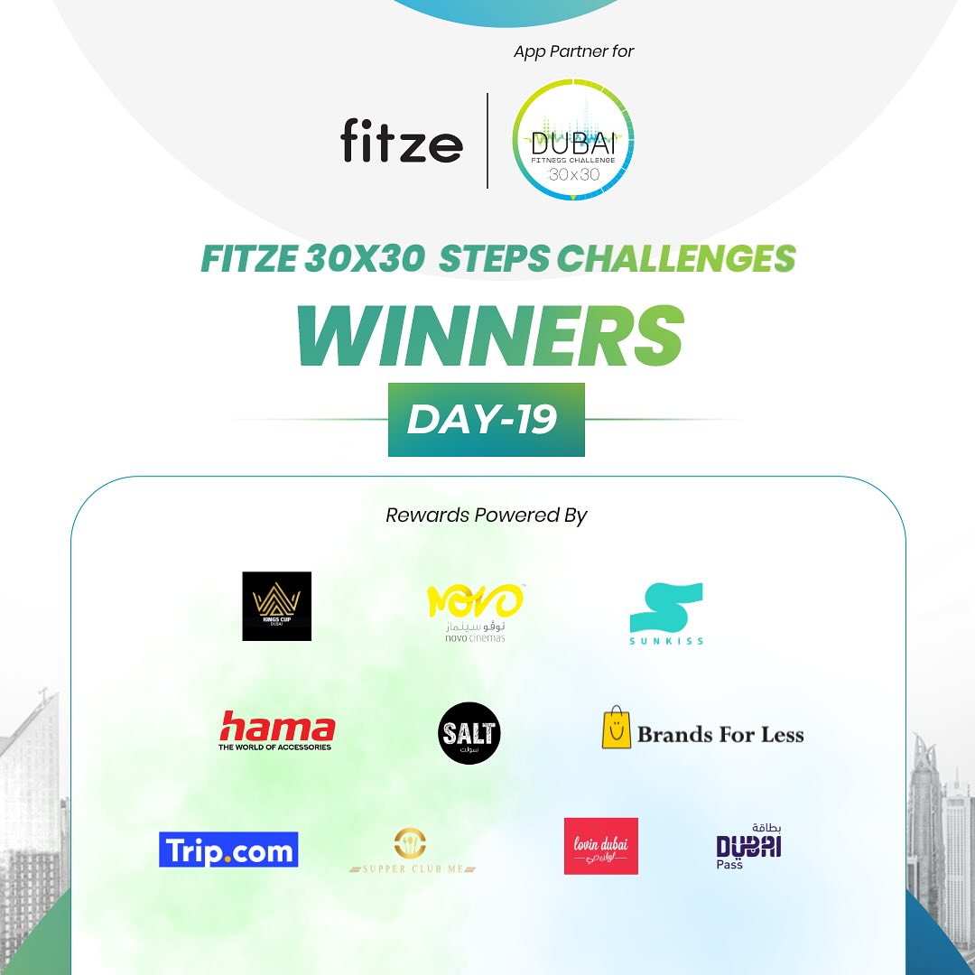 Fitze UAE - 🎉 Day 19 Winners of the 30x30 Steps Challenges...