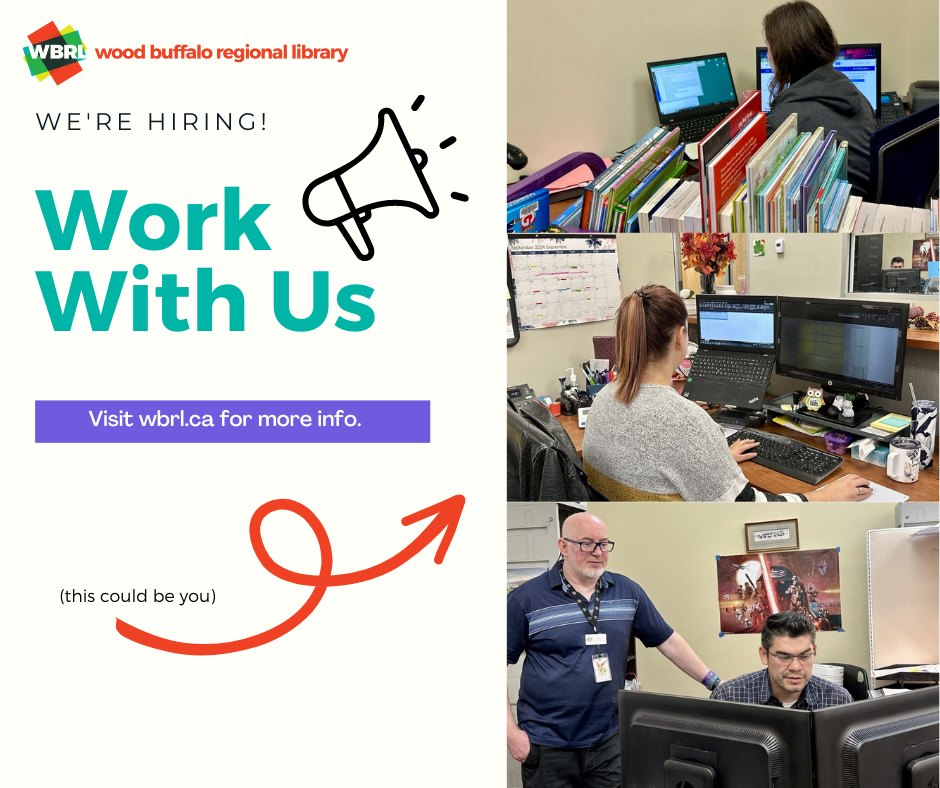 We're hiring, and we've... - Wood Buffalo Regional Library | Facebook