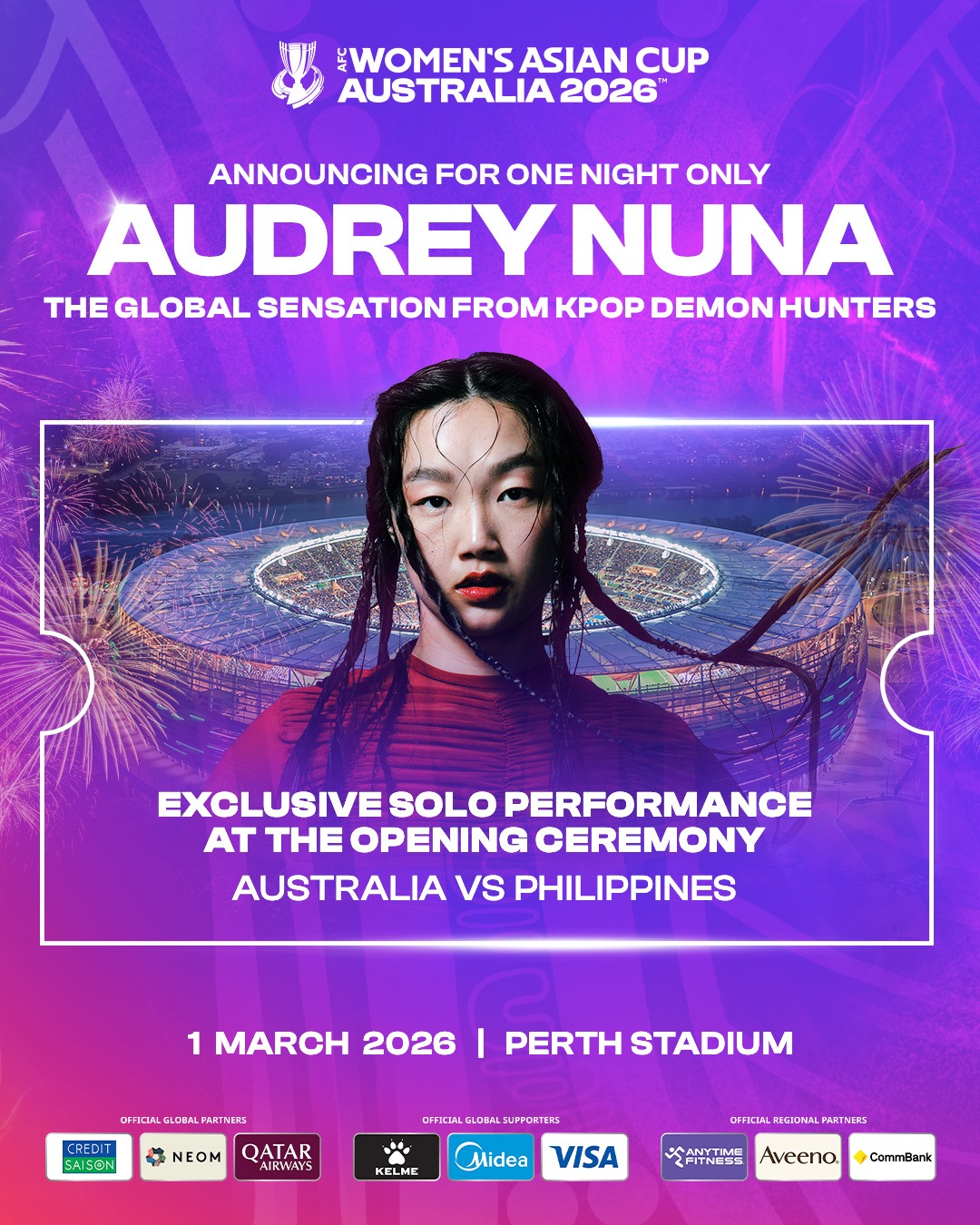 One night. One stadium. One KPop star! Get ready, Perth… the AFC