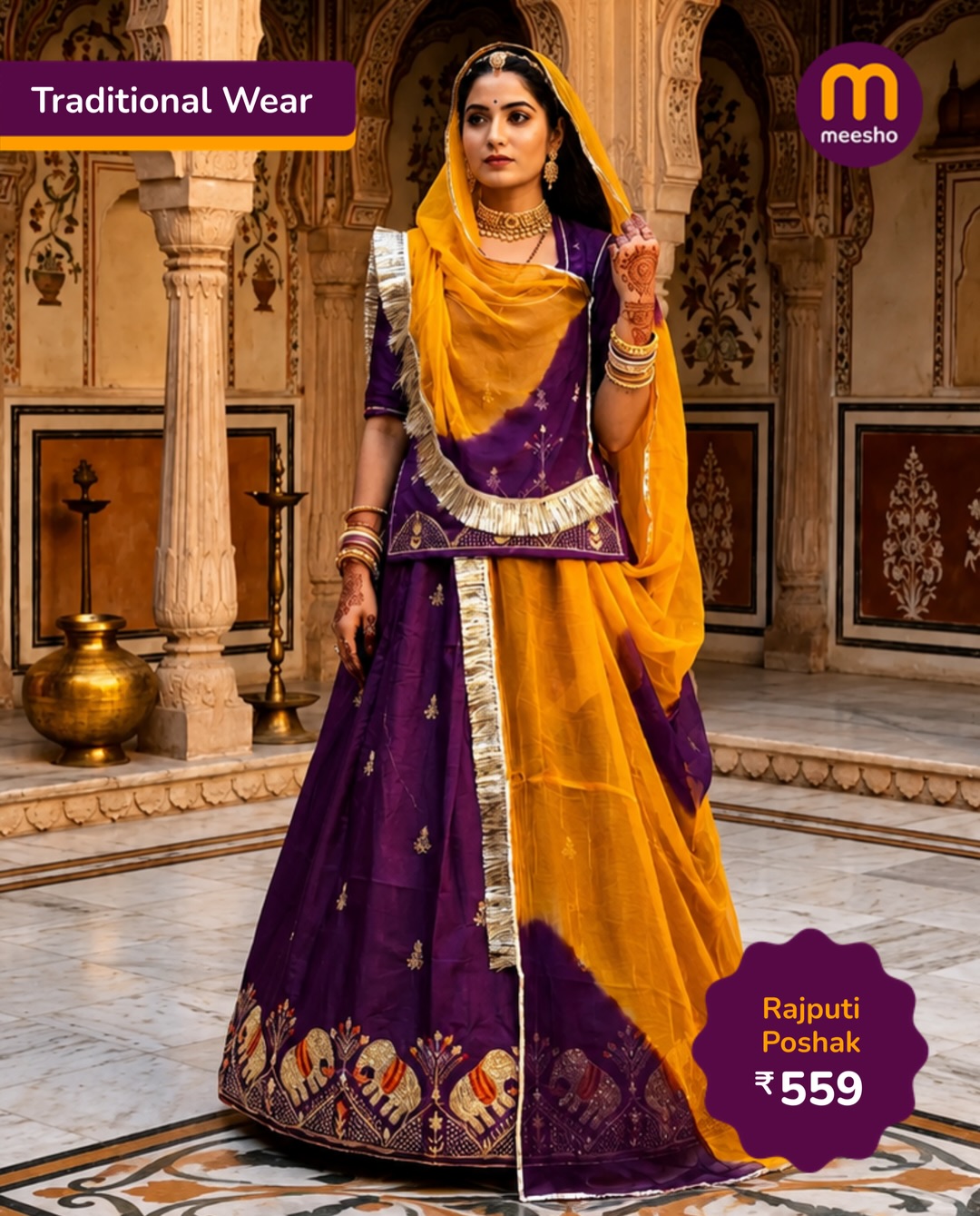 rajputana ladies dress 👑 Rajputi Poshaks that look straight out of a royal palace. [rajputi poshak, traditional wear, ethnic fashion, rajasthani attire, festive outfit] #meesho #meeshoapp #rajputi #indianfashion #royal CAT: MatchingSets