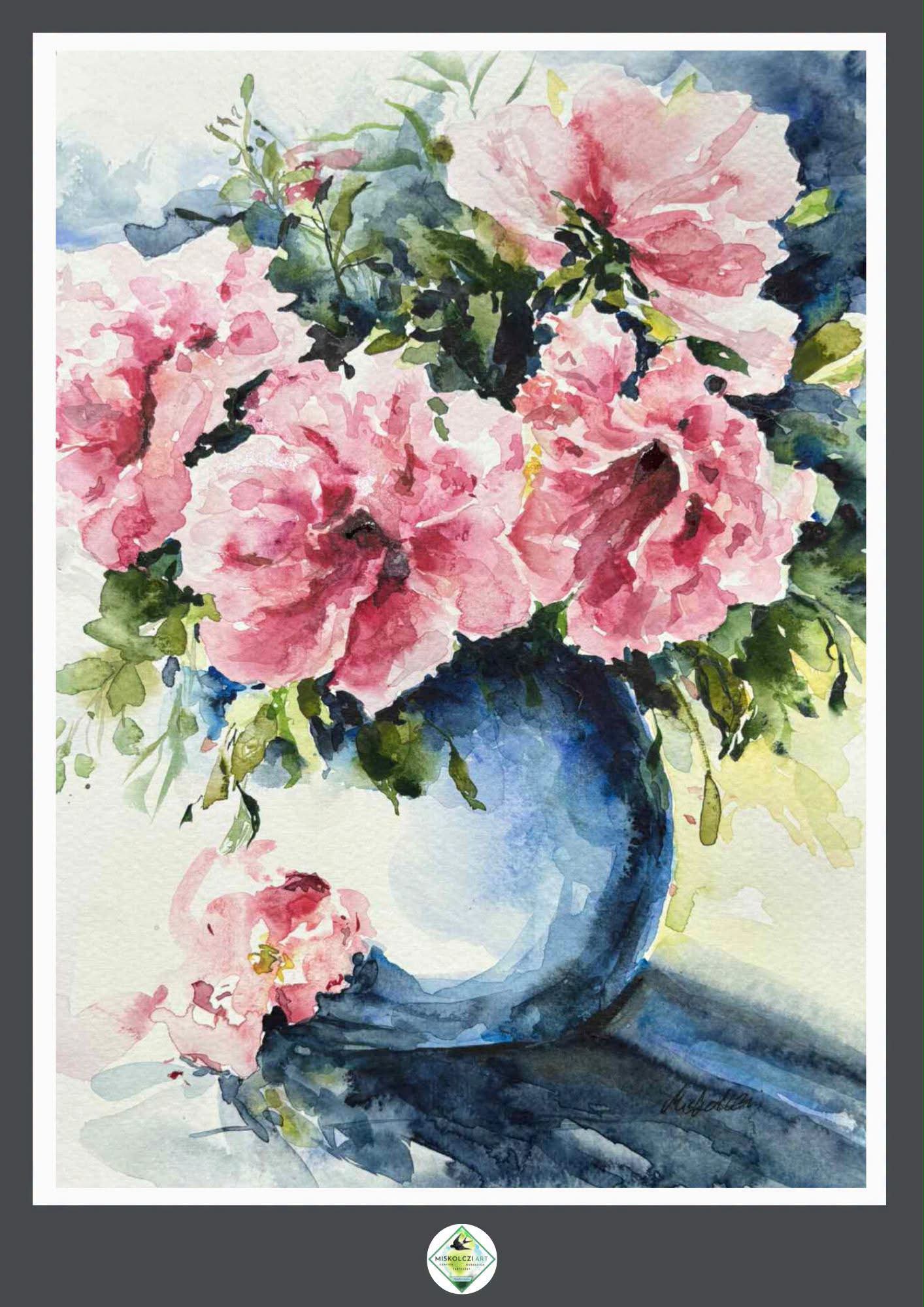 Still life” watercolor, 24x32 cm, art by Andrea Miskolczi form Hungary