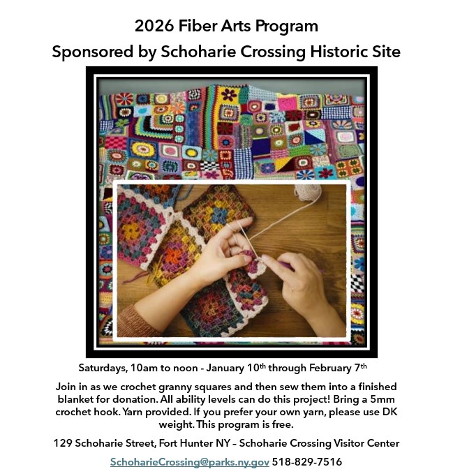 Winter Fiber Arts Project at Schoharie Crossing - Granny Squares and More!