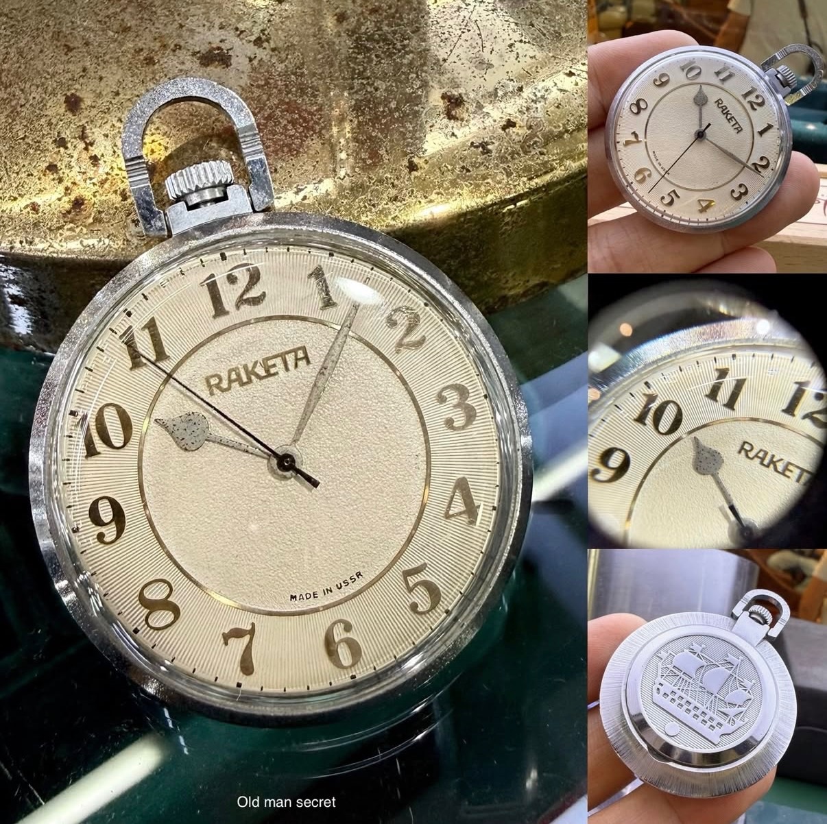 Very rare vintage Russian watch Raketa pocket watch Mechanical