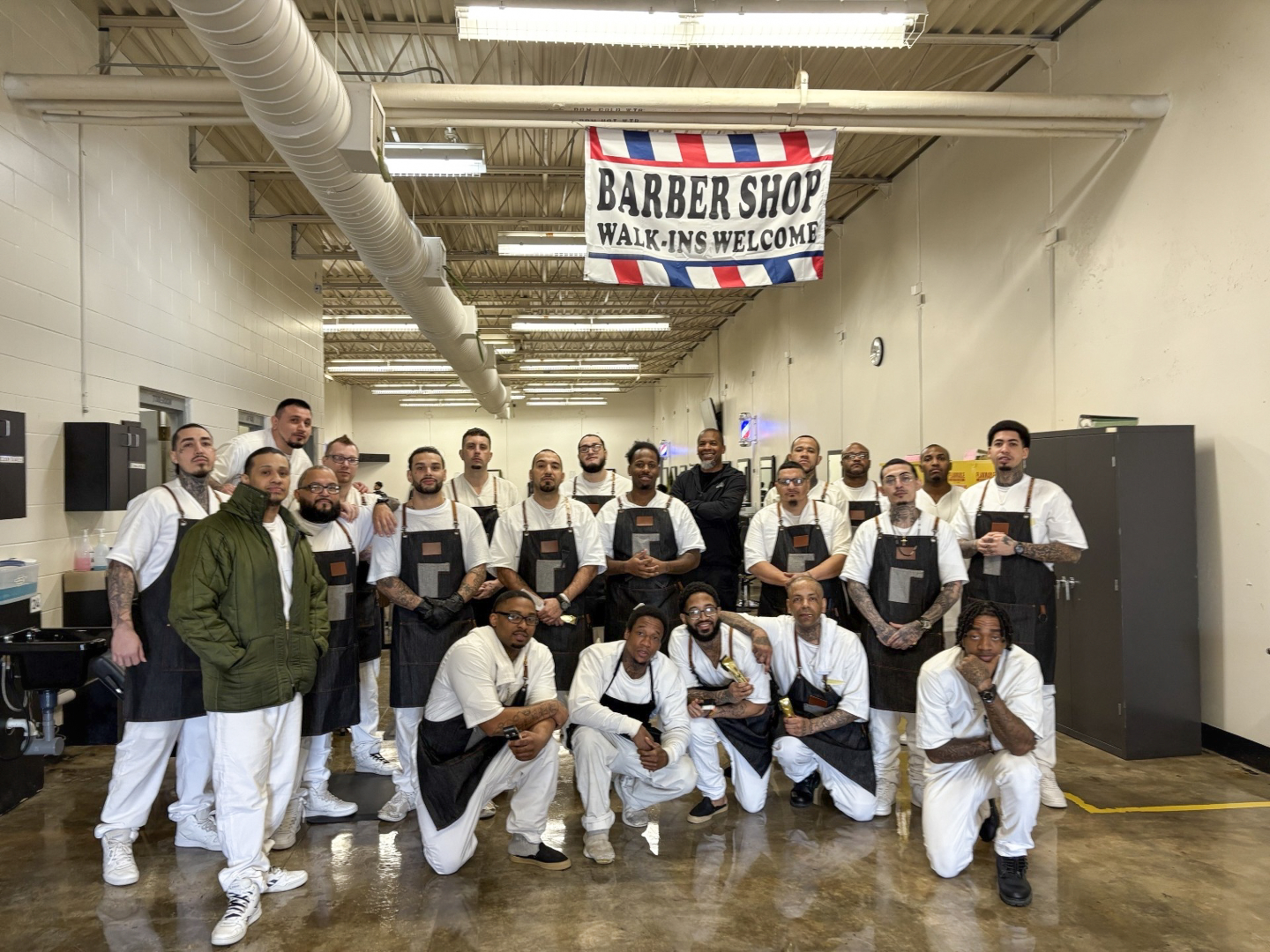 The Hughes Unit Barbershop class is in full swing. Thanks to the teacher,  staff, and the guys learning the barber trade. Keep it up fellas, we are  proud of you all.