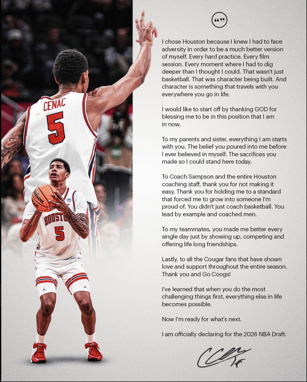 Wishing Chris Cenac Jr all the best as he begins the next chapter 