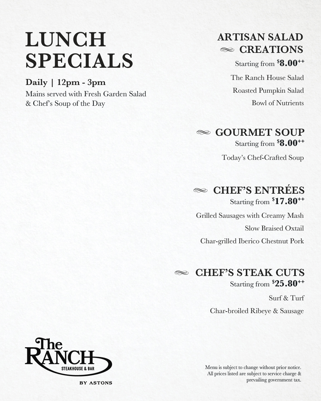 The Ranch Steakhouse & Bar | Singapore Singapore