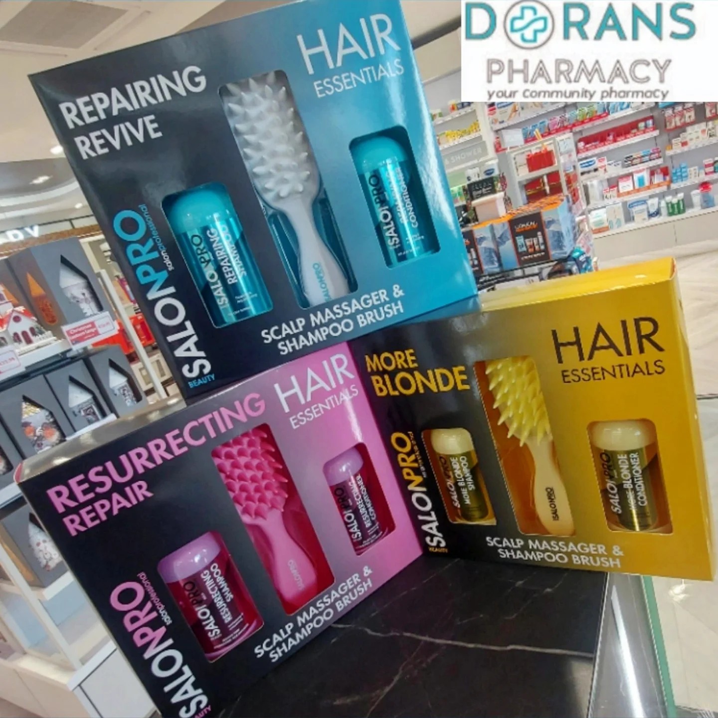 Salon Pro hair essentials gift sets, including shampoo 