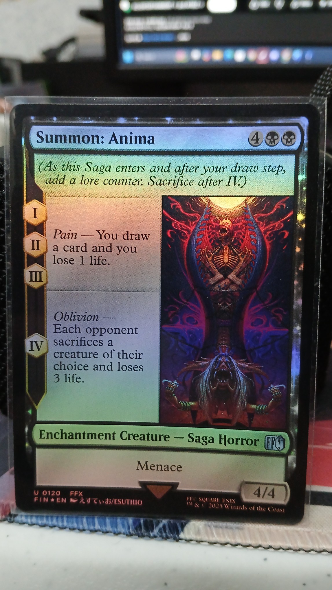 anima mtg final fantasy Summon: [364] [Borderless] [FINAL FANTASY] [Foil] – Face to Face Games IV — Oblivion — Each opponent sacrifices a creature of their choice and loses 3 life Grief (#7006) (foil) (borderless)