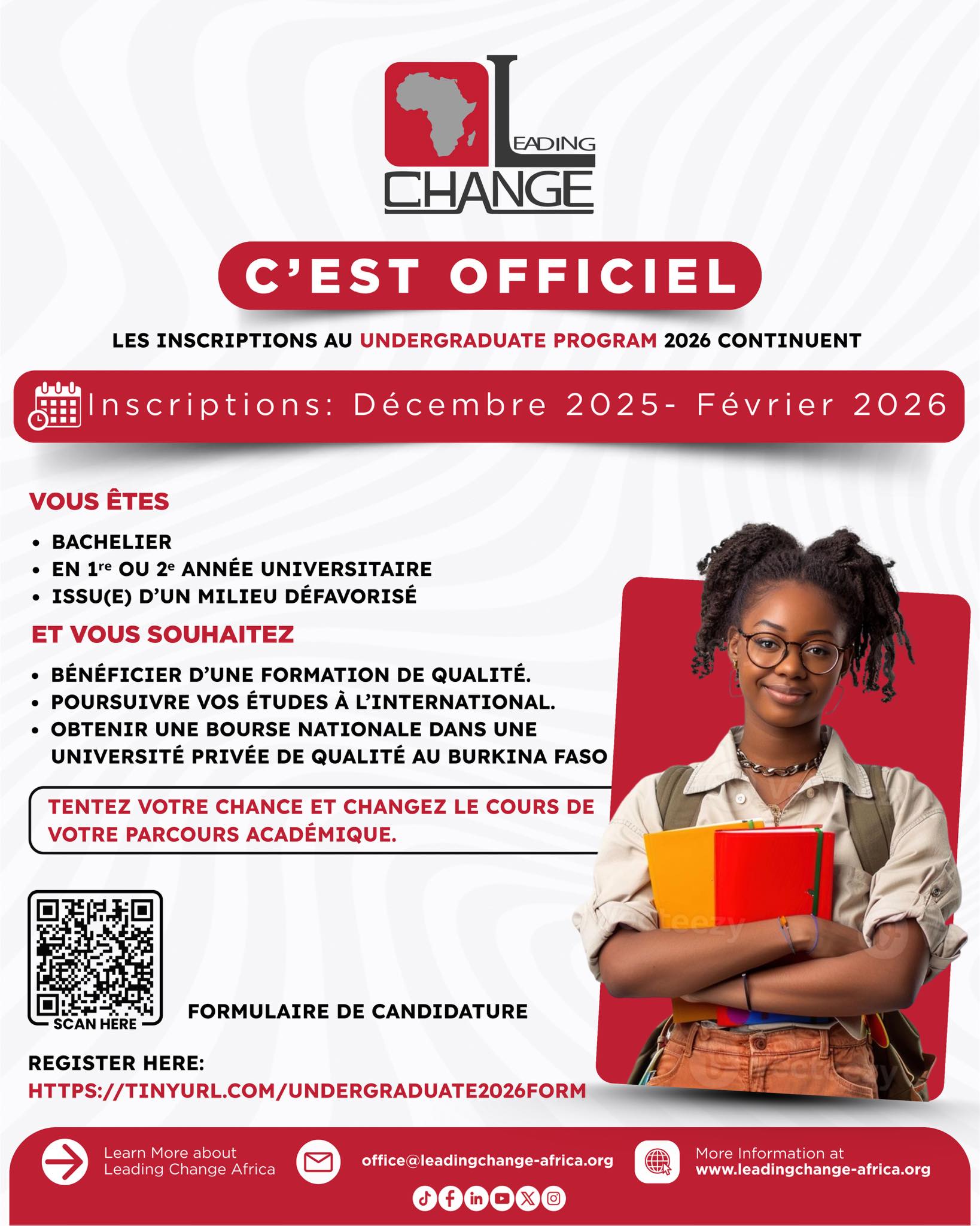 🔊 Les inscriptions pour le... - Leading Change - Burkina | Facebook