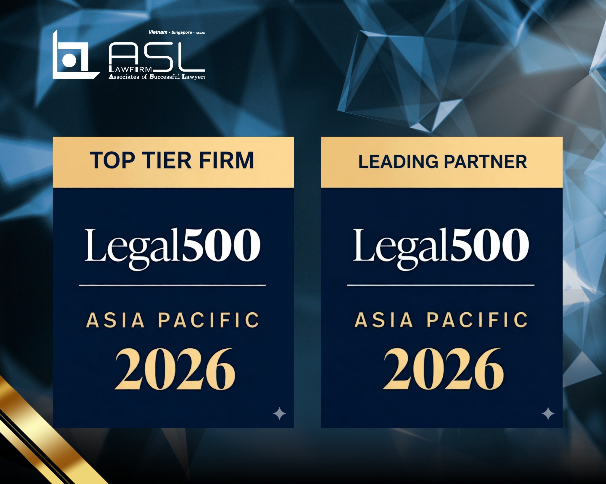 ASL - ASL LAW continues to be ranked by Legal 500 Asia Pacific 2026 ...