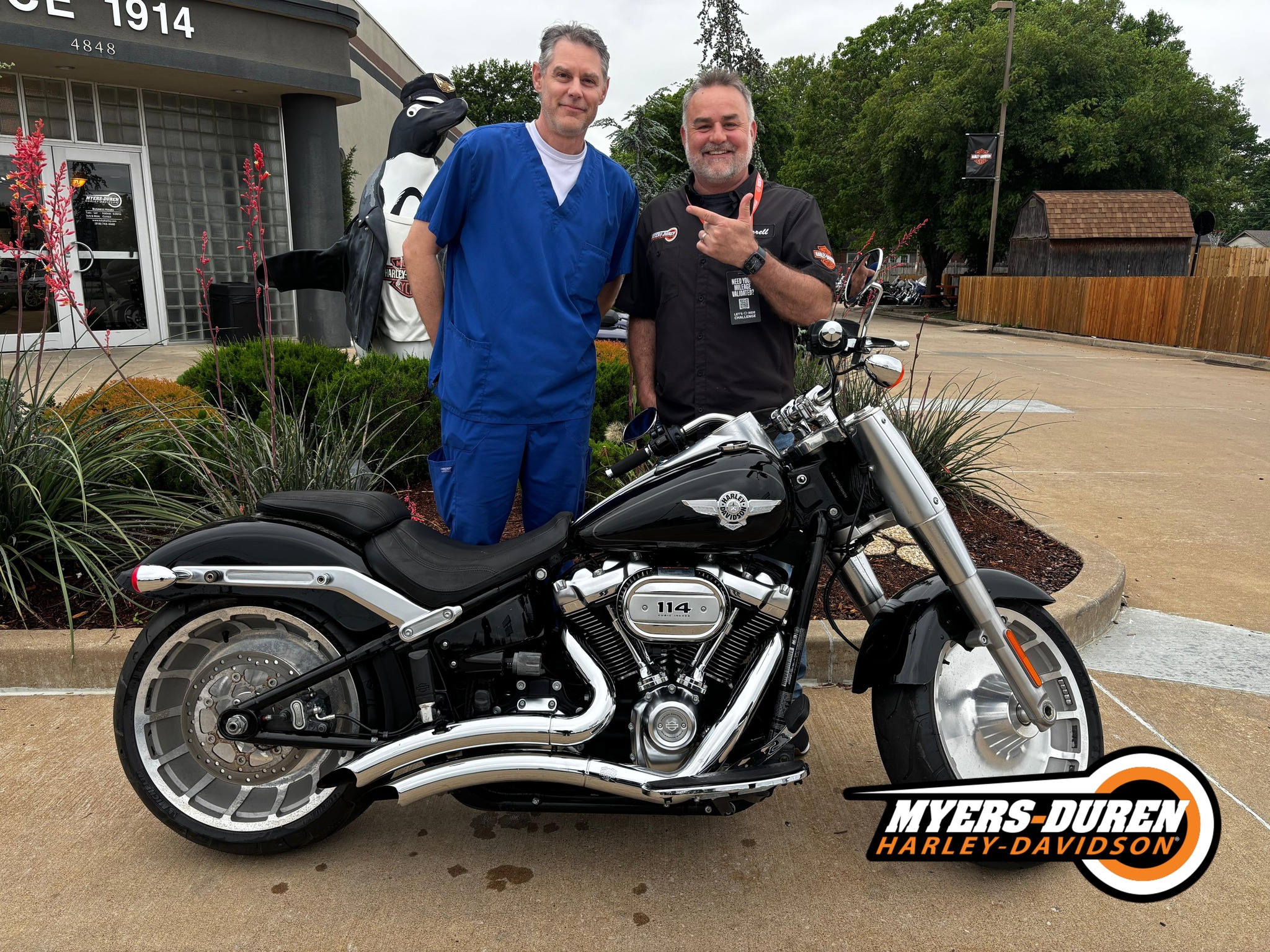 Korey picked up a 2018 Harley-Davidson Fat Boy in Vivid Black at