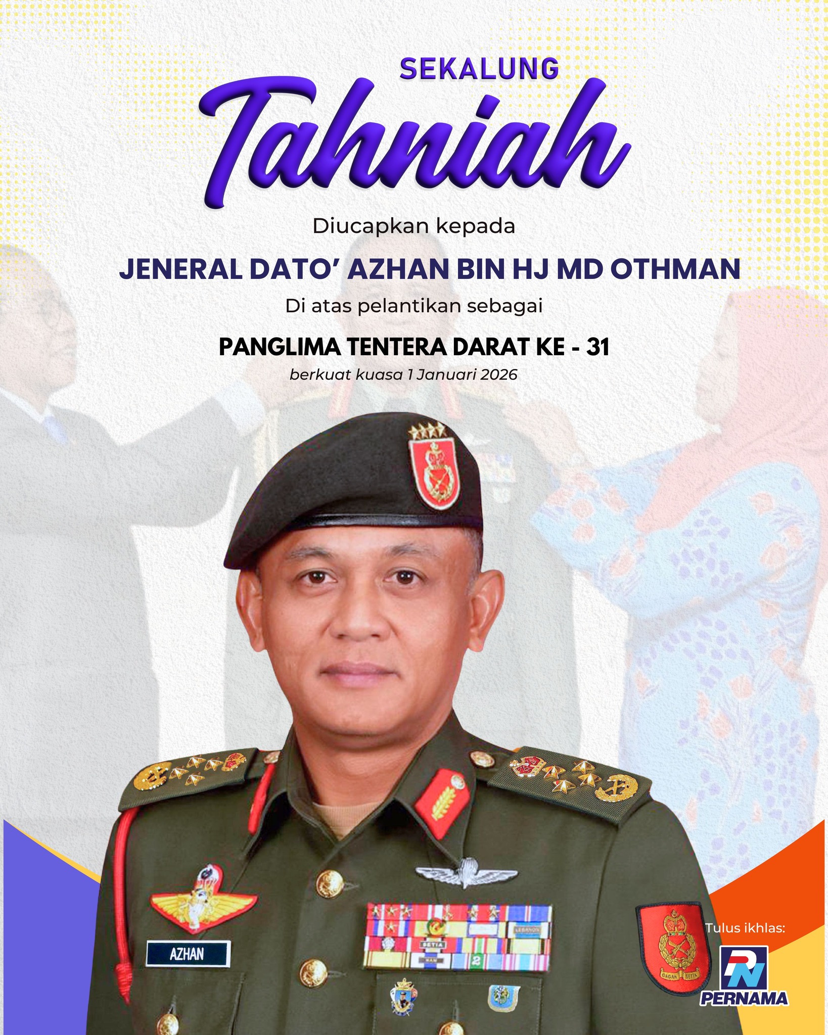 Perwira - PERNAMA merakamkan setinggi-tinggi tahniah kepada Jeneral ...