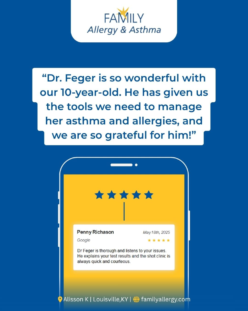 💙 “Dr. Feger is wonderful with... - Family Allergy & Asthma | Facebook
