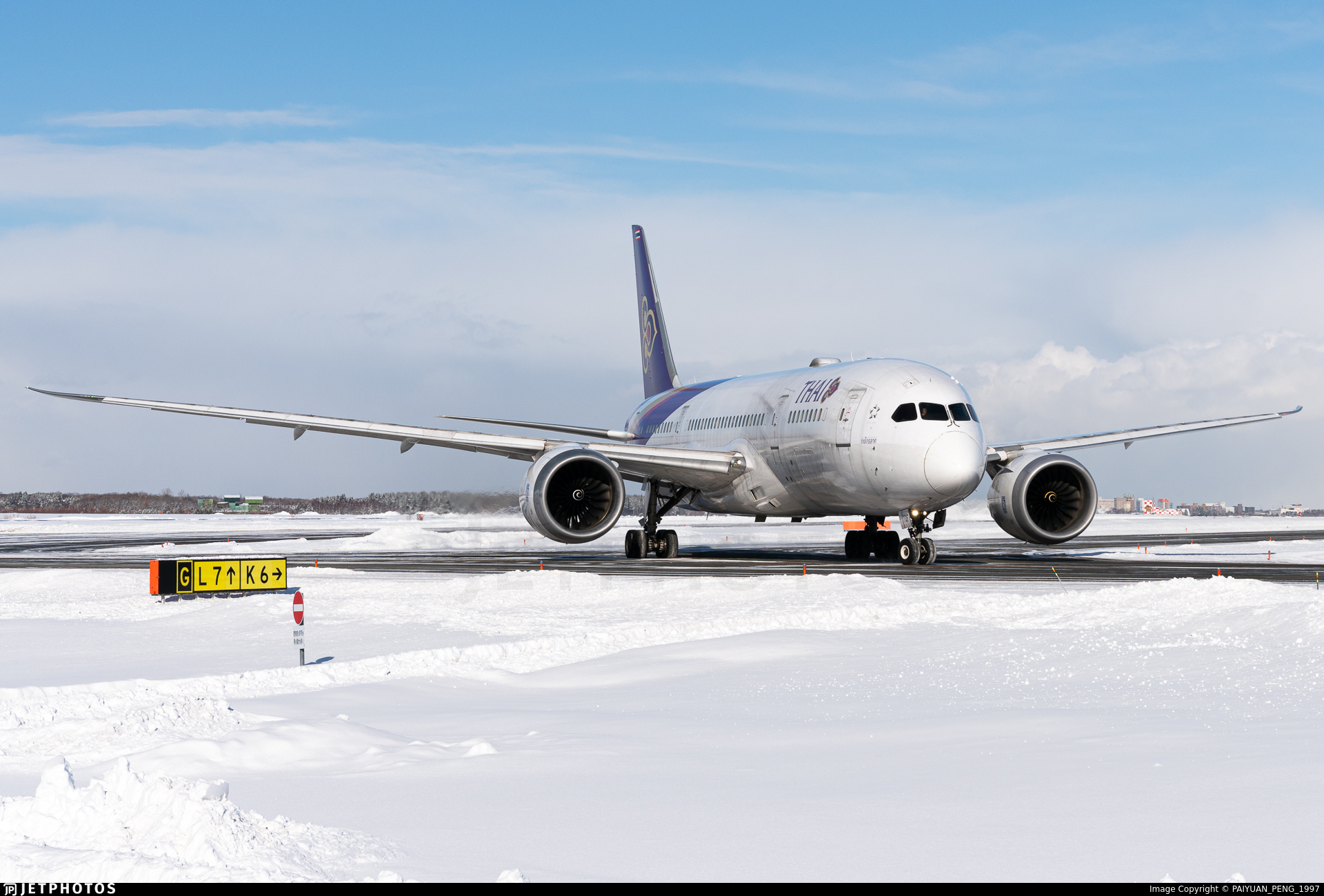 茶 toyoS Boeing 787-8 Dreamliner of Thai Airways International at Sapporo