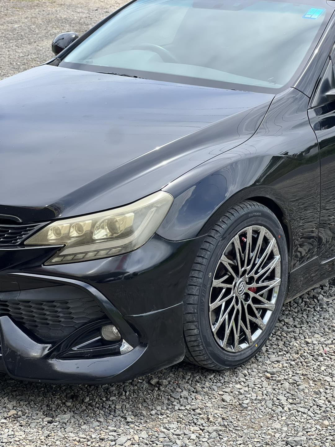 Toyota mark x with 245/45/r18 tyres supplied and installed racers