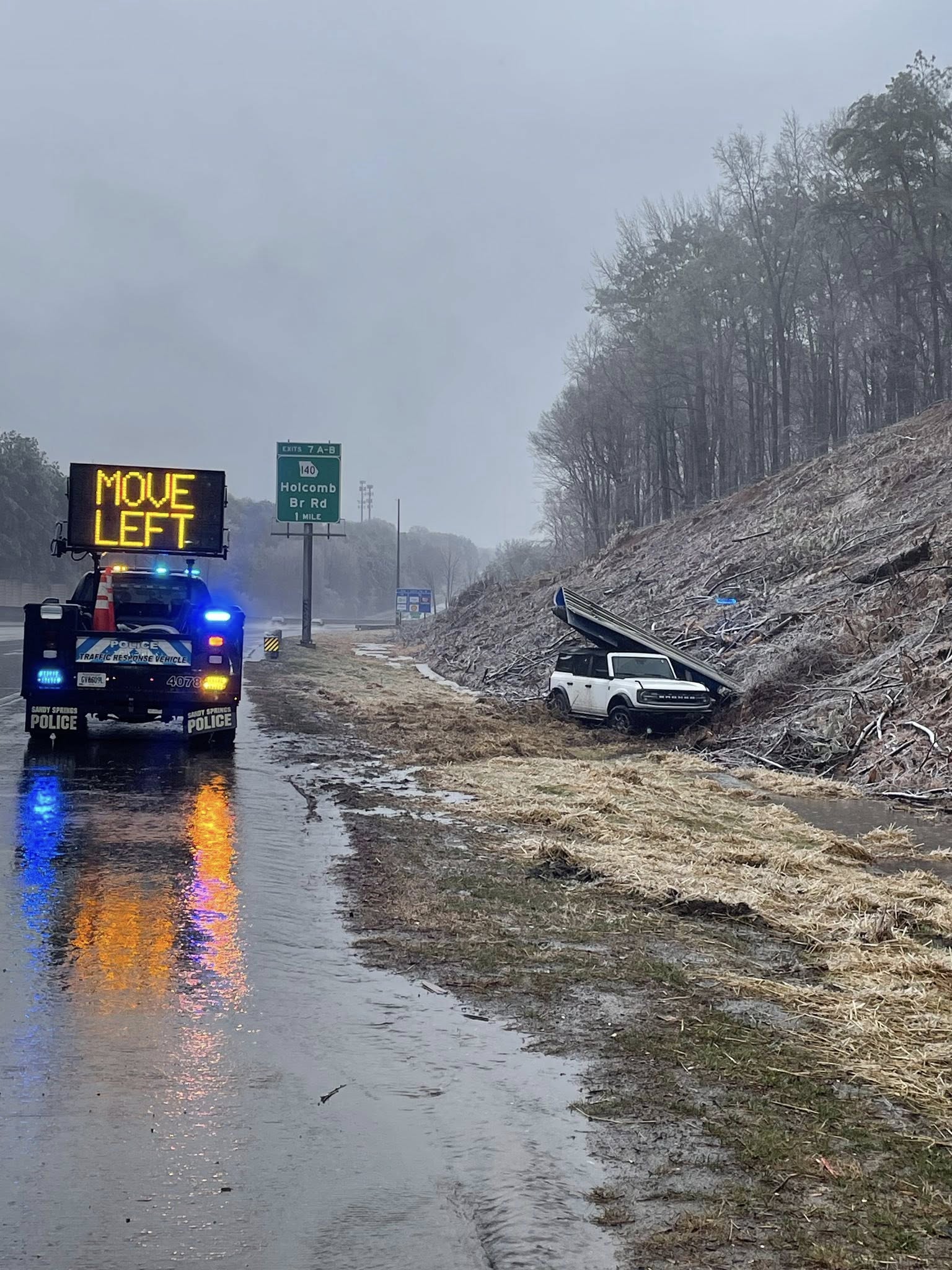 Sandy Springs police are warning the public about flooding on GA 