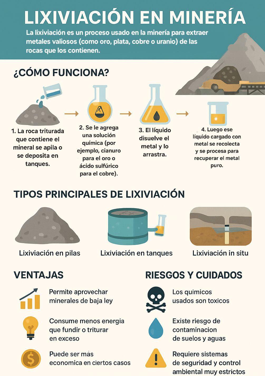 Química - Química aplicada en la mineria: Lixiviación. 🪨La lixiviación
