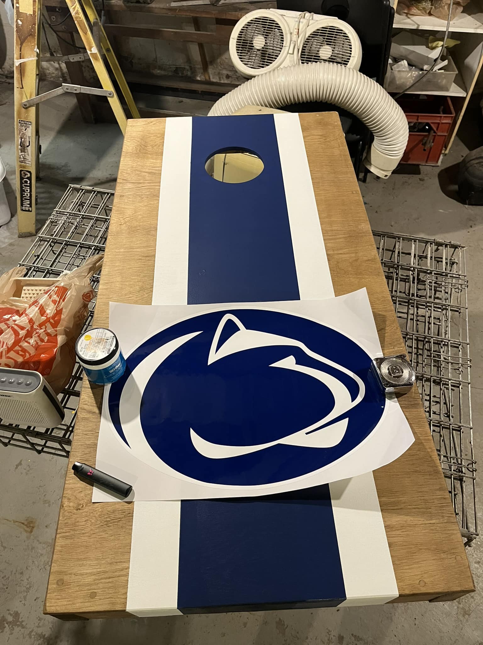 Carolina Panthers Cornhole Board Wraps – Distressed Grey Wood Vinyl Decals – Miller Graphics