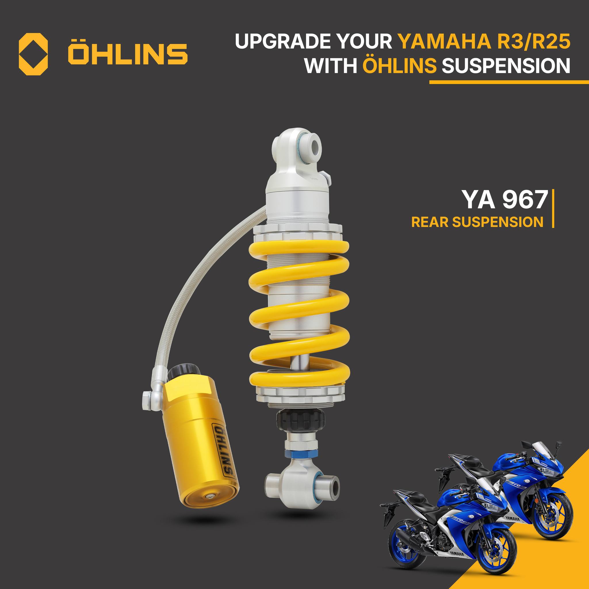 For the rear of Yamaha's superb YZF-R25, Öhlins presents this high