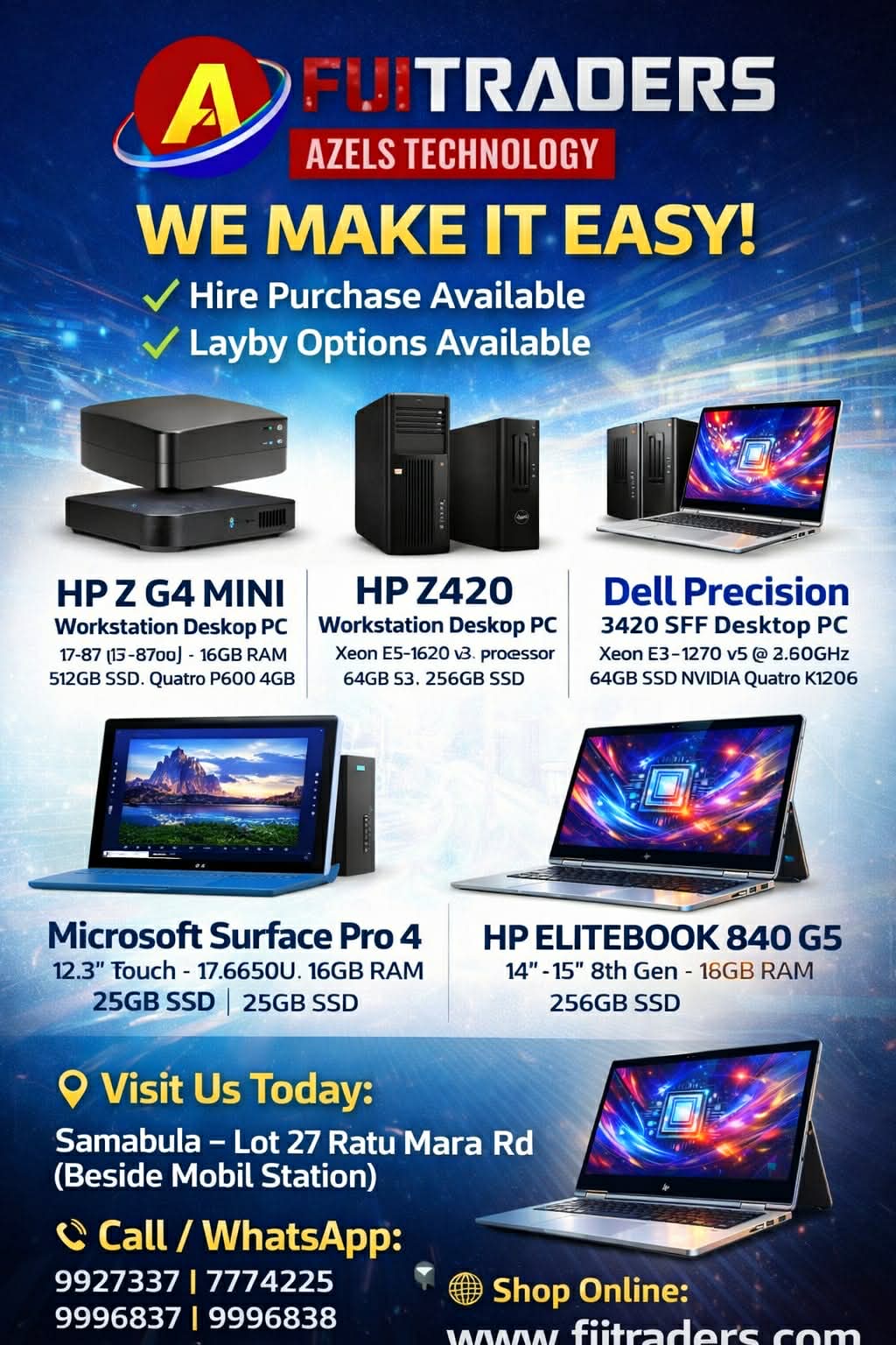HP Z420 Workstation – Xeon E5-1620 V2 3.7 GHz, 16 GB RAM, 256 GB SSD + 1 TB HDD, Win10